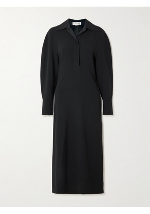 Victoria Beckham - Asymmetric Gathered Crepe Shirt Dress - Black - UK 4,UK 6,UK 8,UK 10,UK 12,UK 14,UK 16
