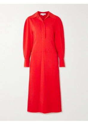 Victoria Beckham - Asymmetric Gathered Crepe Shirt Dress - UK 4,UK 6,UK 8,UK 10,UK 12,UK 14,UK 16