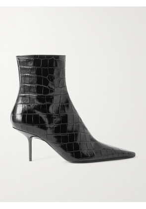 Victoria Beckham - Croc-effect Patent-leather Ankle Boots - Black - IT36,IT37,IT38,IT39,IT40,IT41