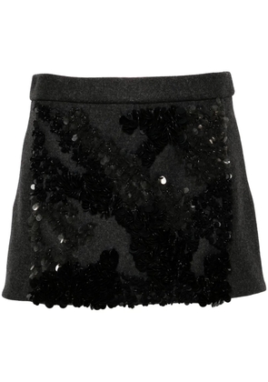 Plan C sequined mélange-effect mini skirt - Grey