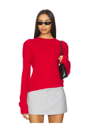 Enza Costa Easy Long Sleeve Crew Sweater in Red. Size M. Also in S, XS.