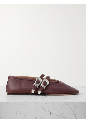 Le Monde Béryl - Claudia Leather Mary-jane Ballet Flats - Burgundy - IT35,IT35.5,IT36,IT36.5,IT37,IT37.5,IT38,IT38.5,IT39,IT39.5,IT40,IT40.5,IT41,IT41.5,IT42