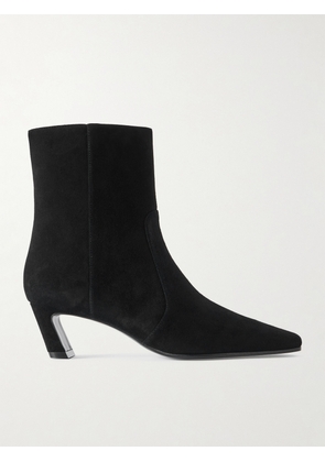 Stuart Weitzman - Stassi Suede Ankle Boots - Black - US5.5,US6,US6.5,US7,US7.5,US8,US8.5,US9,US9.5,US10,US10.5,US11,US11.5
