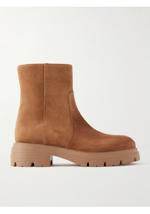 Stuart Weitzman - Hudson Lite Suede Chelsea Boots - Brown - US5.5,US6,US6.5,US7,US7.5,US8,US8.5,US9,US9.5,US10,US10.5,US11,US11.5