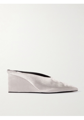 Alaïa - 75 Velvet Wedge Mules - Gray - IT35,IT36,IT37,IT38,IT39,IT40,IT41