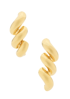 Eddie Borgo Torsade Drop Earrings in Metallic Gold.