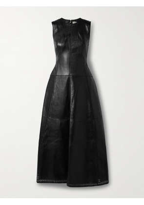Ulla Johnson - Juliette Perforated Paneled Leather Maxi Dress - Black - US0,US2,US4,US6,US8,US10,US12