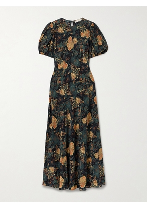 Ulla Johnson - Ines Floral-print Silk Crepe De Chine Midi Dress - Multi - US0,US2,US4,US6,US8,US10,US12,US14