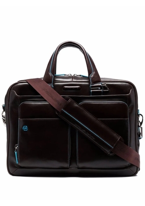 PIQUADRO contrast-stitching work bag - Brown