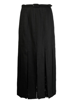 Gabriela Hearst Edith pleated linen skirt - Black