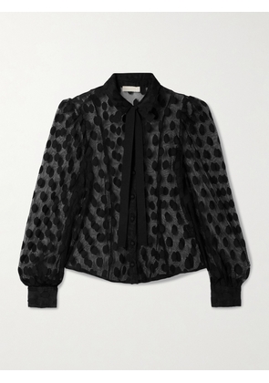Ulla Johnson - Soraya Tie-detailed Fil Coupé Mesh Blouse - Black - US0,US2,US4,US6,US8,US10,US12