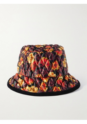 Burberry - Corduroy-trimmed Quilted Floral-print Shell Bucket Hat - Multi - XS,S,M,L,XL