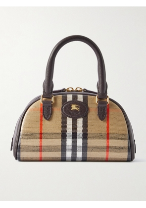 Burberry - Mini Leather-trimmed Checked Coated-canvas Tote - Neutrals - One size