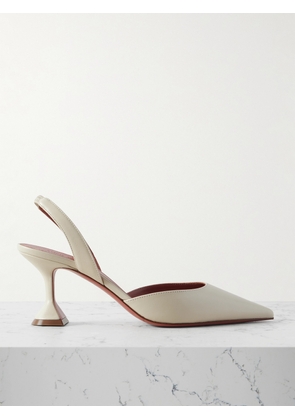 Amina Muaddi - Holli Leather Slingback Pumps - Gray - IT36,IT36.5,IT37,IT37.5,IT38,IT38.5,IT39,IT39.5,IT40,IT40.5,IT41,IT41.5,IT42