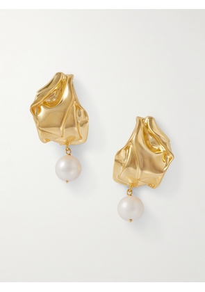Completedworks - Gold-plated Pearl Earrings - One size