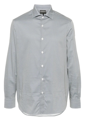 Emporio Armani wave-print long-sleeve shirt - Blue