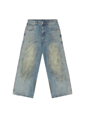 DRMERS CLUB Mud Stained Jeans in Blue. Size L. Also in M, XL/1X.