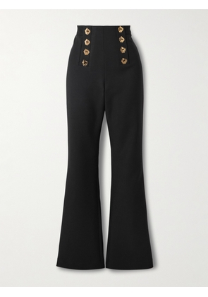 VIOLANTE NESSI - Matisse Wool-blend Cady Flared Pants - Black - IT38,IT40,IT42,IT44,IT46