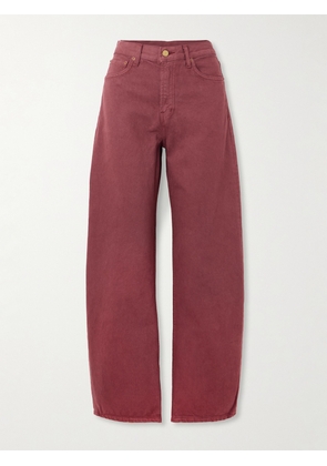 B SIDES - Leroy Barrel-leg Jeans - Burgundy - 24,25,26,27,28,29,30,31,32