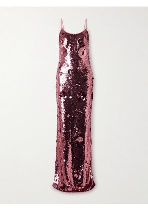The New Arrivals Ilkyaz Ozel - Isis In Fleur De Fleurs Sequined Crepe Maxi Dress - Pink - FR 34,FR 36,FR 38,FR 40,FR 42,FR 44