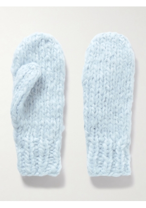 Suzie Kondi - Mire Ribbed Cashmere Mittens - Blue - One size