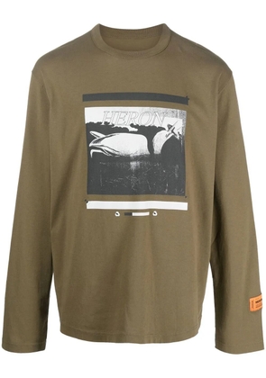 Heron Preston logo-print detail T-shirt - Green