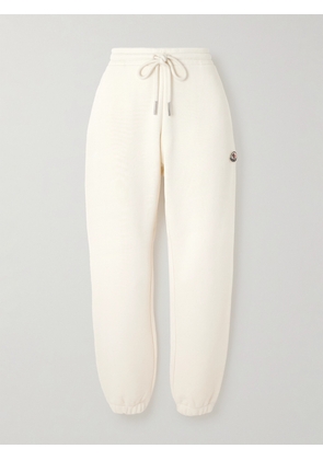 Moncler - Appliquéd Cotton-blend Jersey Sweatpants - Cream - xx small,x small,small,medium,large,x large