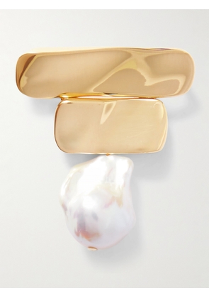 AGMES - Ilona Recycled Gold Vermeil Pearl Brooch - One size