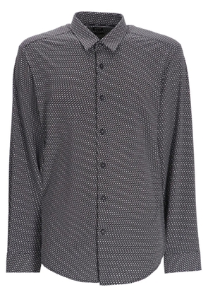 BOSS geometric-print long-sleeve shirt - Black