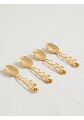 L'Objet - Spirale Set Of Four Gold-plated Cocktail Spoons - One size