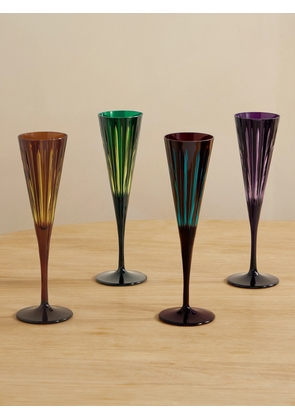 L'Objet - Prism Set Of Four Champagne Flutes - Multi - One size