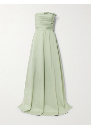 BERNADETTE - Lucinda Strapless Bow-detailed Taffeta Gown - Green - FR 34,FR 36,FR 38,FR 40,FR 42,FR 44,FR 46