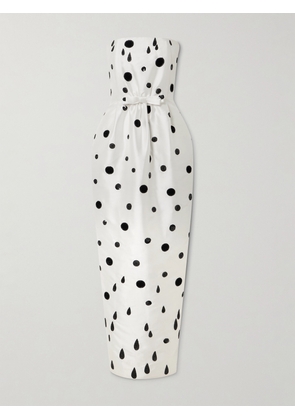 BERNADETTE - Lenette Strapless Embellished Polka-dot Taffeta Gown - White - FR 34,FR 36,FR 38,FR 40,FR 42,FR 44