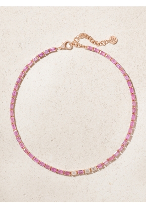SHAY - 18-karat Rose Gold Sapphire And Diamond Tennis Necklace - Pink - One size
