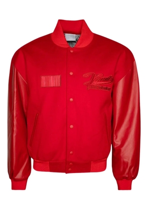 VTMNTS leather-sleeved embroidered jacket