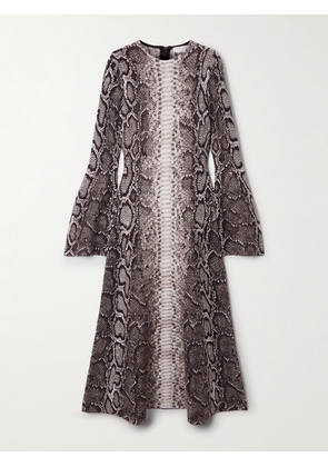 Gabriela Hearst - Snake-effect Jacquard-knit Cashmere And Silk Blend Maxi Dress - Gray - x small,small,medium,large,x large