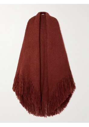 Gabriela Hearst - Lauren Fringed Cashmere Wrap - Burgundy - One size