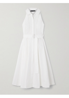 Proenza Schouler - Dorothy Crochet-trimmed Cotton-blend Poplin Midi Shirt Dress - White - US0,US2,US4,US6,US8,US10,US12