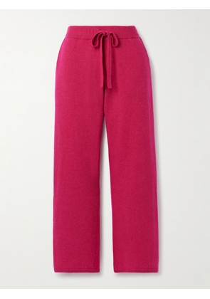 The Elder Statesman - Cashmere Wide-leg Track Pants - Pink - x small,small,medium,large