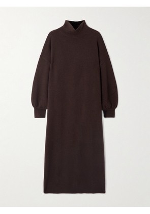 Allude - Wool And Cashmere-blend Turtleneck Maxi Dress - Brown - x small,small,medium,large,x large
