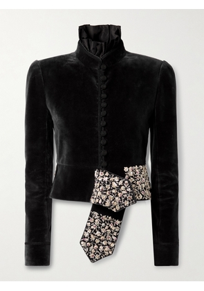 Chloé - Embellished Cotton-velvet Jacket - Black - FR 34,FR 36,FR 38,FR 40,FR 42,FR 44