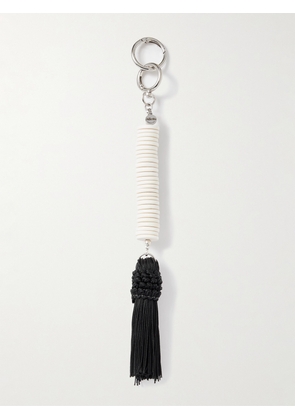 Julietta - Helene Tasseled Silver-tone, Resin And Cord Bag Charm - Ivory - One size