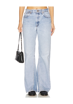 aligrace Vintage Girlfriend Utility Jeans in Blue. Size 26. Also in 29, 30, 31, 32, 33, 34.