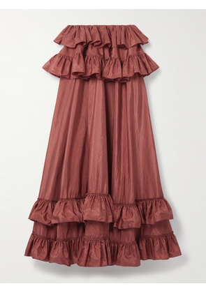 Chloé - Ruffled Tiered Silk-taffeta Maxi Skirt - Pink - FR 34,FR 36,FR 38