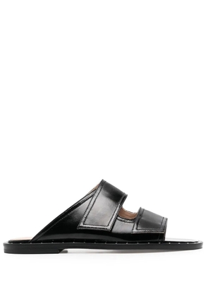 Scarosso leather cut-out sandals - Black
