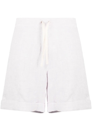 Marané drawstring-waist linen shorts - Purple