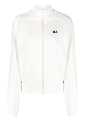 Wales Bonner logo-embroidered zipped sweatshirt - Neutrals