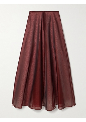 ESSE Studios - Aire Silk-organza Maxi Skirt - Burgundy - UK 6,UK 8,UK 10,UK 12,UK 14