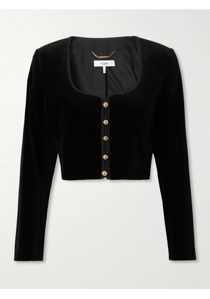 Chloé - Cropped Cotton-velvet Jacket - Black - FR 34,FR 36,FR 38,FR 40,FR 42,FR 44,FR 46