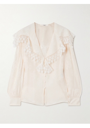 Chloé - Organic Silk-jacquard Blouse - White - FR 34,FR 36,FR 38,FR 40,FR 42,FR 44,FR 46